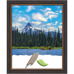 Amanti Art Rectangular Wood Picture Frame, 19" x 23", Matted For 16" x 20", Ashton Black