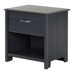 South Shore Ulysses 1-Drawer Nightstand, 22-1/2"H x 21-3/4"W x 17-3/4"D, Blueberry