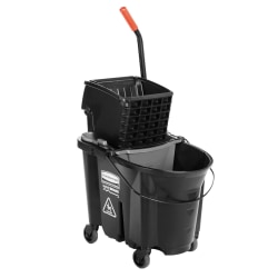 Rubbermaid® WaveBrake™ Plastic Side-Press Wringer/Bucket Combo, 35 Qt, Black