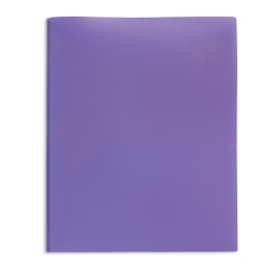 Office Depot® 2-Pocket School-Grade Poly Folder With Prongs, Letter Size, Bright Purple