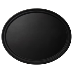 Cambro Camtread Oval Serving Trays, 29"W, Black, Pack Of 6 Trays
