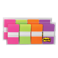 Post-it® Flags, 1" x 1 -11/16", Assorted Colors, 20 Flags Per Pad, Pack Of 8 Pads