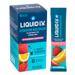 Liquid IV Energy Strawberry Lemonade Drink Mix, 0.56 Oz, Total Qty 10