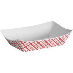 Huhtamaki Paper Food Trays - Food - Multi, Red Plaid - Paper Body - 2 Carton - 500 Case