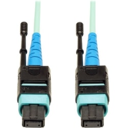 Tripp Lite 5M MTP / MPO Patch Cable 24 Fiber 100GbE Aqua OM3 Plenum 16ft 16' 5 Meter, N84605M24P