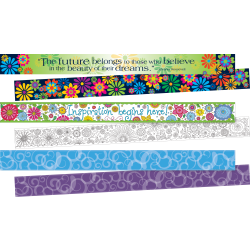 Barker Creek Double-Sided Borders, 3" x 35", Summer Fun, 12 Strips Per Pack, Set Of 3 Packs