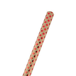 JAM Paper® Wrapping Paper, Polka Dot, 25 Sq Ft, Kraft Brown & Red