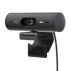 Logitech® Brio 500 Full HD Webcam, 1-1/4"H x 4-5/16"W x 1-1/4"D, Graphite, 960-001493