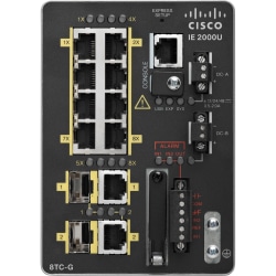 Cisco IE-2000-8TC-G-B Ethernet Switch - 8 Ports - Manageable - Gigabit Ethernet - 10/100Base-TX, 10/100/1000Base-T - 2 Layer Supported - 2 SFP Slots - Twisted Pair - Rail-mountable, Desktop - 1 Year Limited Warranty