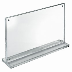 Azar Displays Acrylic Horizontal Slim Deluxe Block Frame, 10"H x 17"W x 3"D, Clear
