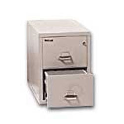 FireKing® UL 1-Hour 31-5/8"D Vertical 2-Drawer Letter-Size Fireproof File Cabinet, Metal, Platinum, White Glove Delivery