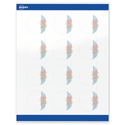 Avery® Printable Labels With Sure Feed® Technology, S00-EVF, Round, 2", Glossy White With Preprinted Watercolor/Gold Leaf Design, Pack Of 120