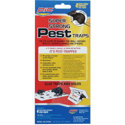 PIC® Glue Pest Traps For Spiders And Snakes, Pack Of 4 Traps