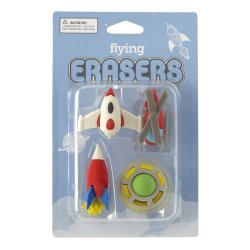 Office Depot® Brand Fun Erasers, Assorted Flying Shapes, Pack Of 4 Erasers