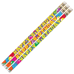 Musgrave Pencil Co. Motivational Pencils, 2.11 mm, #2 Lead, Birthday Bash, Multicolor, Pack Of 144
