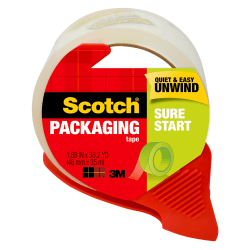 Scotch® Sure Start Shipping Tape With Dispenser, 1-7/8" x 38.2 Yd., Clear