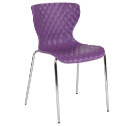 Flash Furniture Lowell Contemporary Design Plastic Stack Chair, Purple