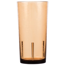Cambro Del Mar Styrene Tumblers, 24 Oz, Light Amber, Pack Of 36 Tumblers