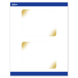 Avery® Printable Postcards With Sure Feed® Technology, 4-1/4" x 5-1/2", Matte White With Preprinted Gold-Blush Pattern, Pack Of 20