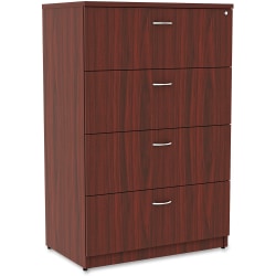 Lorell® Essentials 36"W Lateral 4-Drawer File Cabinet, Mahogany