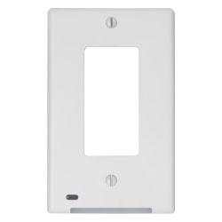 Amerelle LumiCover FIN 1-Gang Rocker Wall Plates, 5" x 3-1/8", White, Total Qty 4