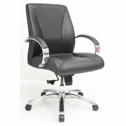 Lorell Pike Mid-Back Executive Chair - Mid Back - Black - Polyurethane - Armrest - 1 Each
