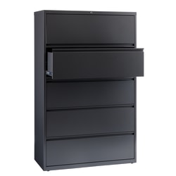WorkPro® 19"D Lateral 5-Drawer File Cabinet, Charcoal