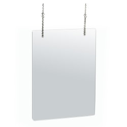 Azar Displays Hanging Adjustable Cashier Shields/Sneeze Guards, 18" x 24", Clear, Pack Of 2 Shields
