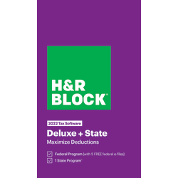 H&R Block® Deluxe And State 2022 Tax Software, Windows®/Mac, Download