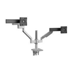 Humanscale M/FLEX M2.1 - Mounting kit (monitor arm) - for 2 LCD displays - aluminum - silver with gray trim - mounting interface: 100 x 100 mm - desk-mountable