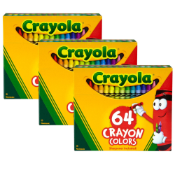 Crayola Crayons, Regular Size, 64 Per Box, Set Of 3 Boxes
