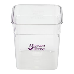 Cambro Camwear 8-Quart CamSquare Storage Containers, Allergen-Free Purple, Set Of 6 Containers