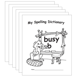 Edupress My Own Books My Spelling Dictionary Books, 7" x 8-1/2", Single Subject, Unruled, 32 Sheets, White, Pack Of 6 Books