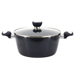 Oster Hawke 4.2-Quart Aluminum Ceramic Nonstick Dutch Oven With Lid, Dark Blue