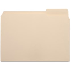 Business Source 1/3-Cut Right Tab File Folders, 3/4" Expansion, Letter Size, Manila, Box Of 100 Folders