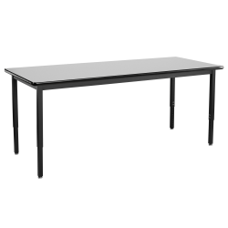 National Public Seating Heavy-Duty Steel Table, 37-1/4"H x 30"W x 72"D, Gray Nebula/Black