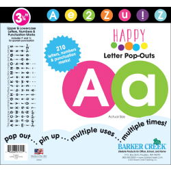 Barker Creek Specialty Letter Pop-Outs, 3 1/4", Happy, Set Of 210