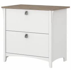 Bush Furniture Salinas 20"D 2-Drawer Lateral File Cabinet, Shiplap Gray/Pure White, Delivery