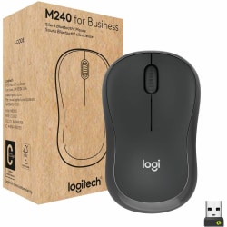 Logitech M240 for Business Silent Wireless Mouse, Secure Logi Bolt USB Receiver, Graphite - Optical - 910007181