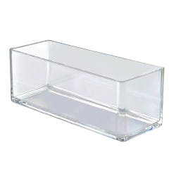 Azar Displays Deluxe Clear Rectangle Bin, 10"W x 4"H, Clear, Pack of 4