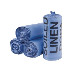 Interplast Group Institutional Low Density Can Liners, Soiled Linen, 30 gal, 1 mil, 30" x 43", Blue, 200/Carton