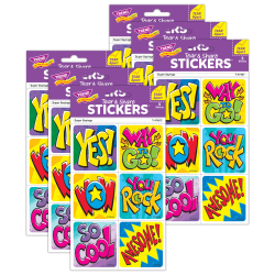 Trend Tear & Share Stickers, Super Sayings, 30 Stickers Per Pack, Set Of 6 Packs