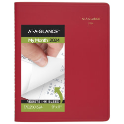 2024-2025 AT-A-GLANCE® Fashion 15-Month Monthly Planner, 9" x 11", Red, January 2024 To March 2025, 7025013