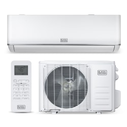 Black+Decker 9,000 BTU Smart Mini Split Air Conditioner With Heat, 7-11/16" x 32-1/4", White