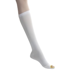 Medline EMS Nylon/Spandex Knee-Length Anti-Embolism Stockings, Small Long, White, Pack Of 12 Pairs