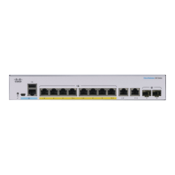 Cisco 250 CBS250-8P-E-2G Ethernet Switch - 8 Ports - Manageable - 2 Layer Supported - Modular - 2 SFP Slots - 80.86 W Power Consumption - 67 W PoE Budget - Optical Fiber, Twisted Pair - PoE Ports - Rack-mountable - Lifetime Limited Warranty