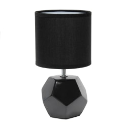 Simple Designs Round Prism Mini Table Lamp, 10-7/16"H, Black