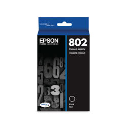 Epson® 802 DuraBrite® Ultra Black Ink Cartridge, T802120-S