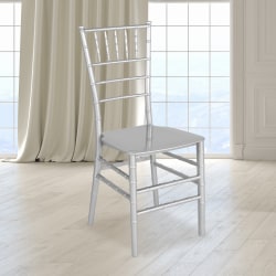 Flash Furniture HERCULES Series Resin Stackable Chiavari Chair, Silver