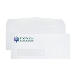 Custom #10, Full-Color, Single Window Business Envelopes, 4-1/8" x 9-1/2", White Wove, Box Of 250
